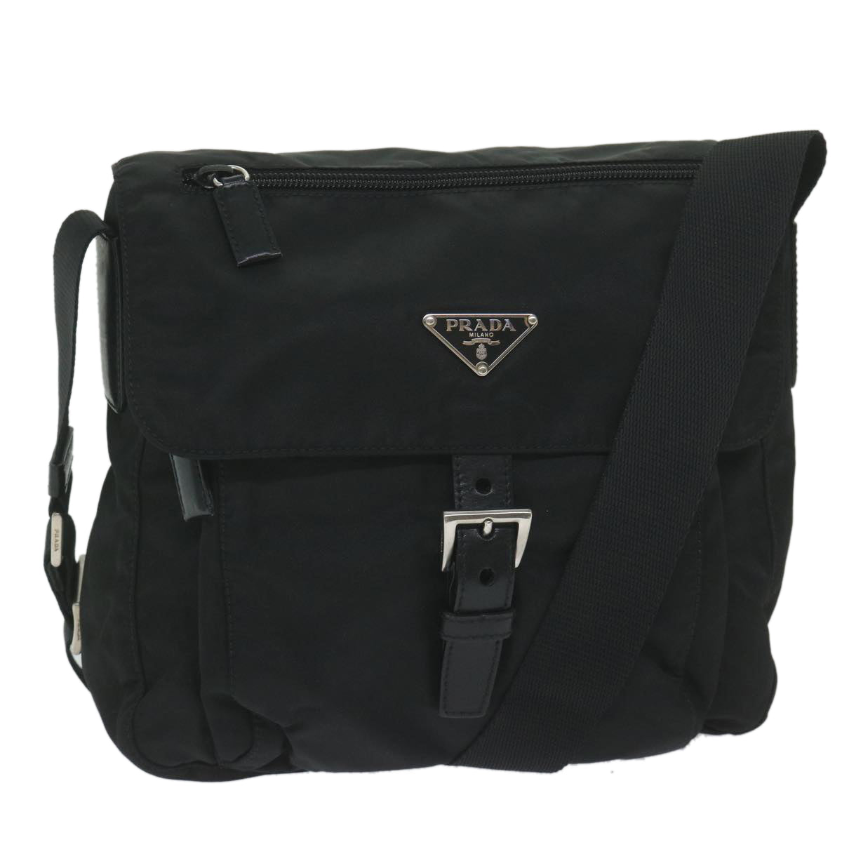 PRADA Shoulder Bag Nylon Black Auth 60978