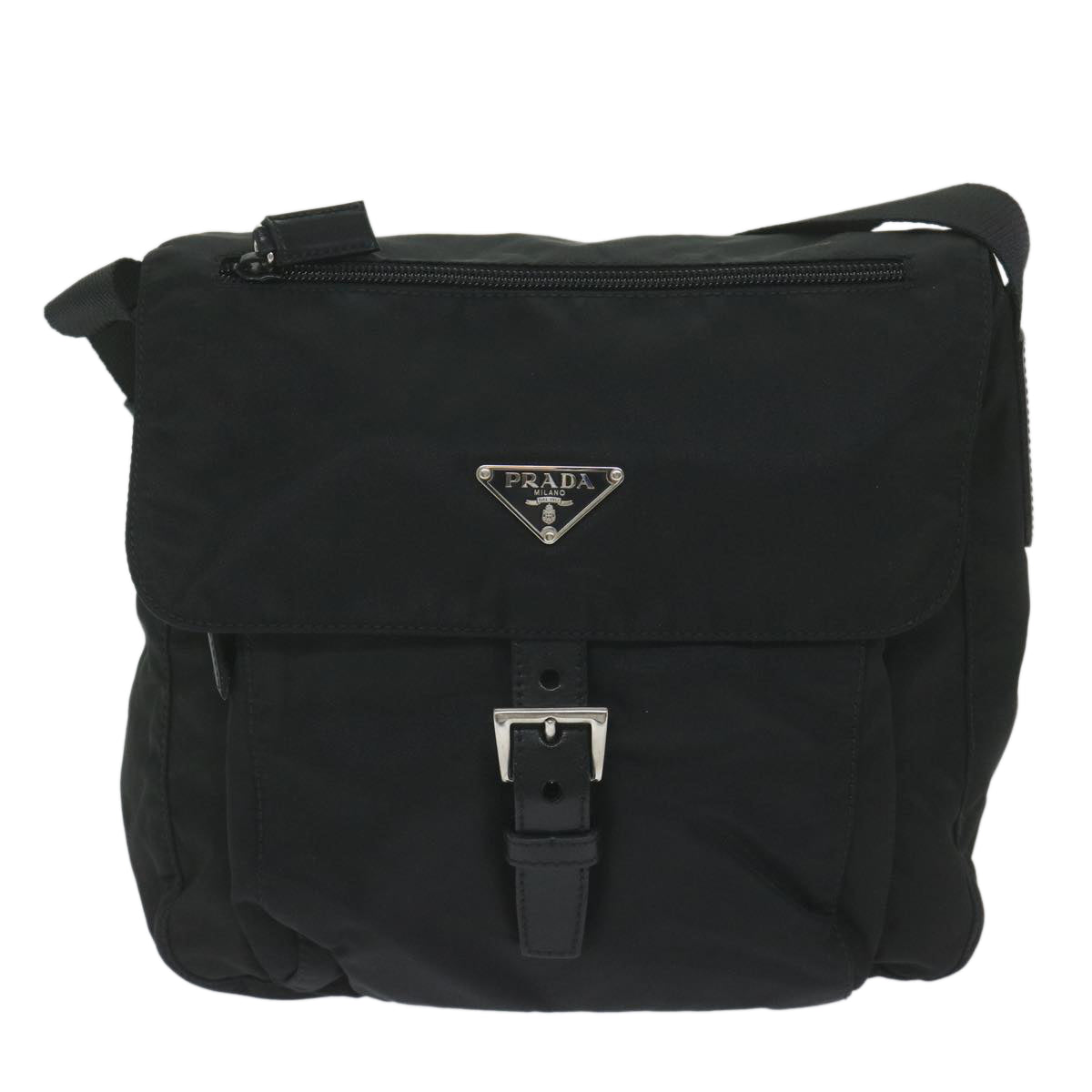 PRADA Shoulder Bag Nylon Black Auth 60978