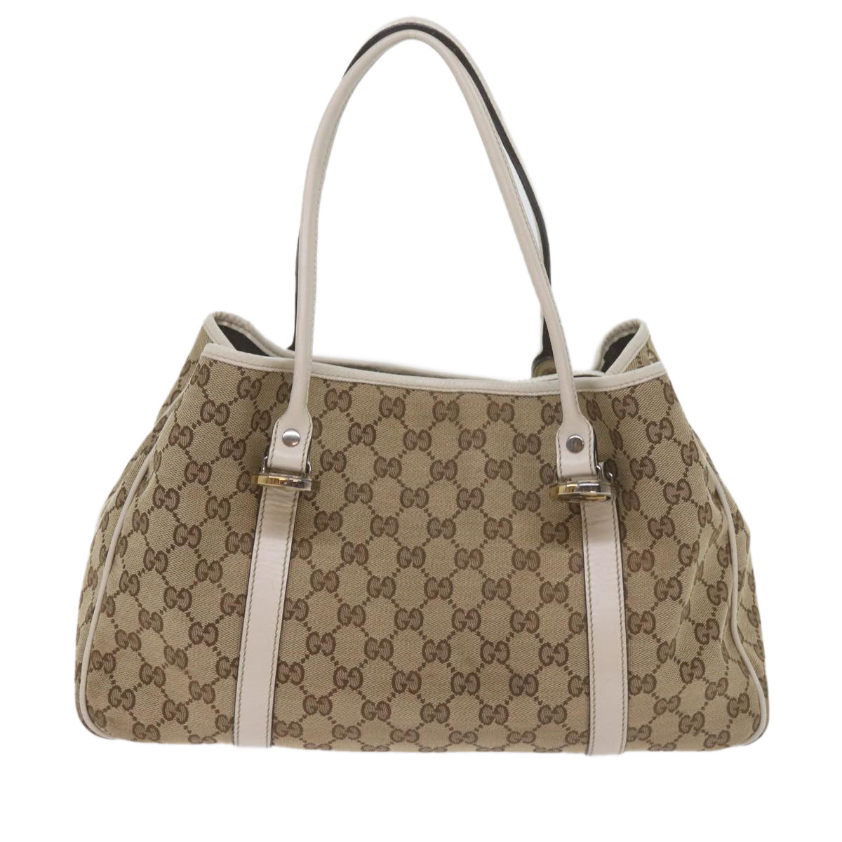 GUCCI GG Canvas GG Twins Tote Bag Beige 232957 Auth 60992