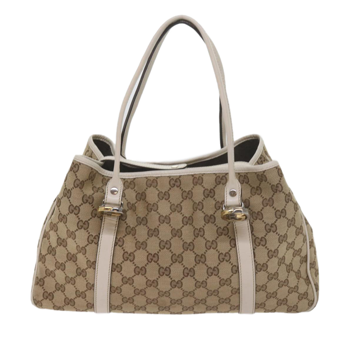 GUCCI GG Canvas GG Twins Tote Bag Beige 232957 Auth 60992 - 0