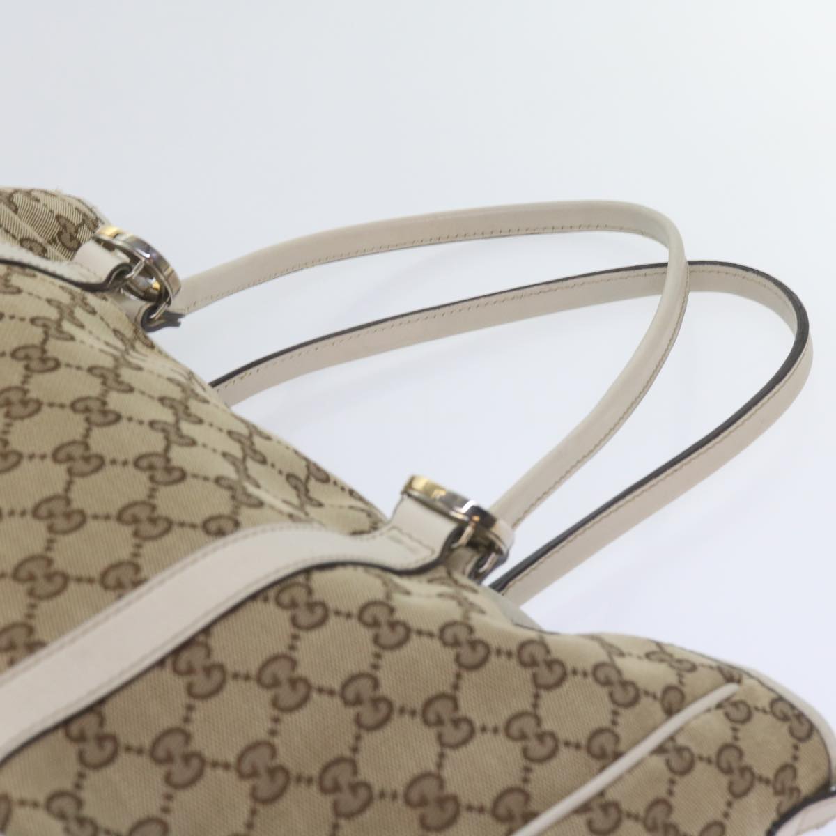 GUCCI GG Canvas GG Twins Tote Bag Beige 232957 Auth 60992