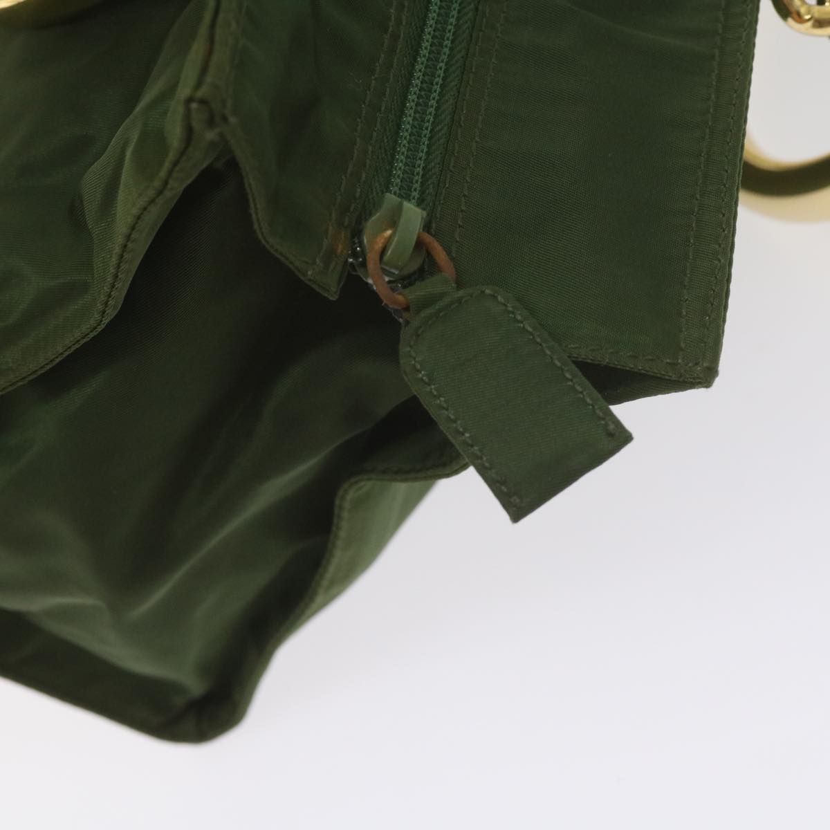 PRADA Hand Bag Nylon Green Auth 61003
