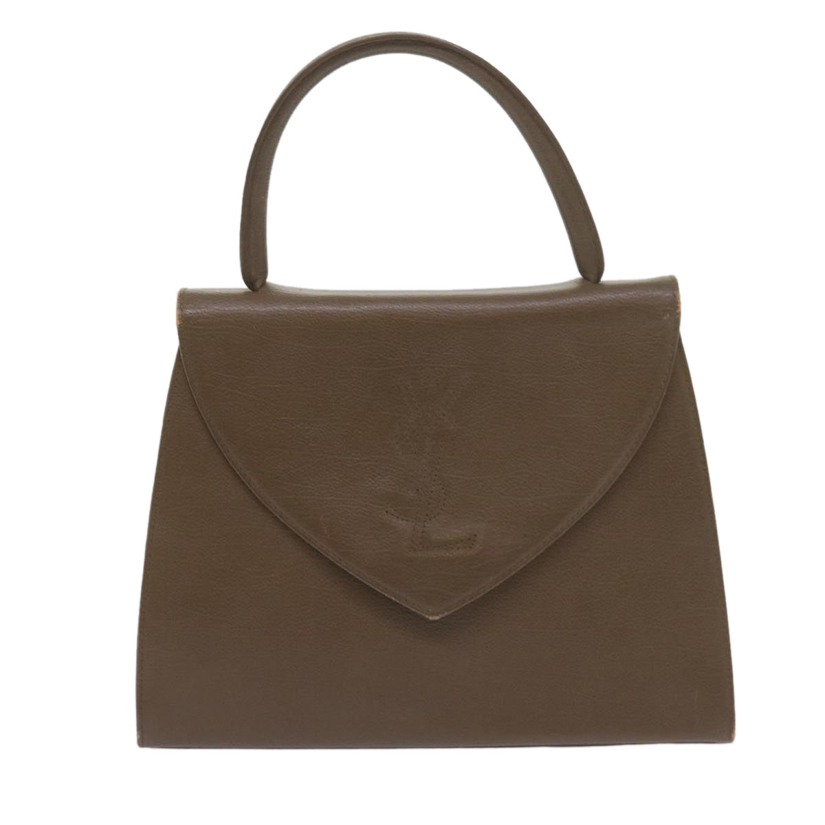 SAINT LAURENT Hand Bag Leather Brown Auth 61025