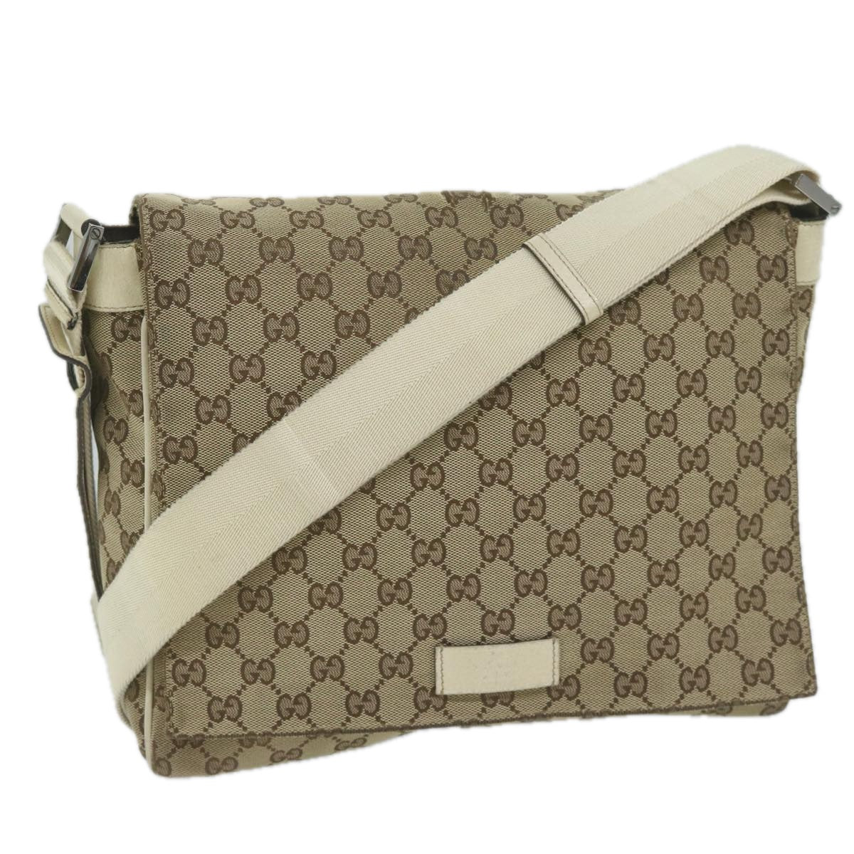 GUCCI GG Canvas Shoulder Bag Beige 146236 Auth 61032