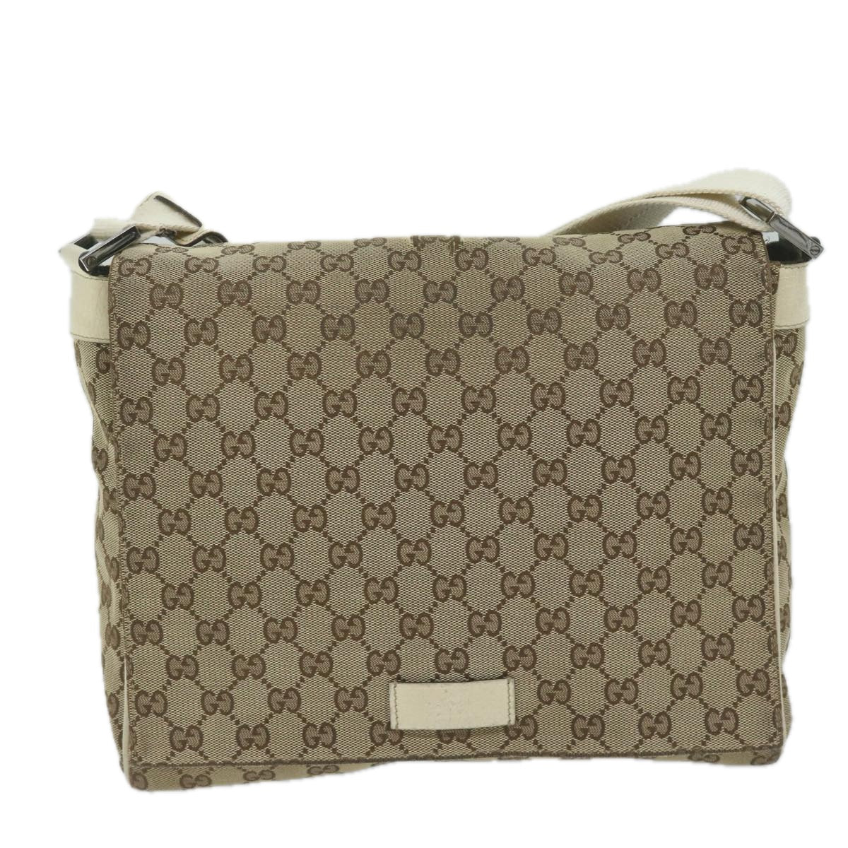 GUCCI GG Canvas Shoulder Bag Beige 146236 Auth 61032