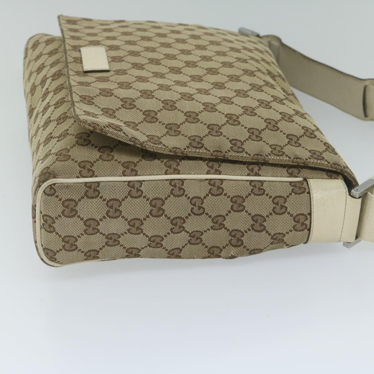 GUCCI GG Canvas Shoulder Bag Beige 146236 Auth 61032