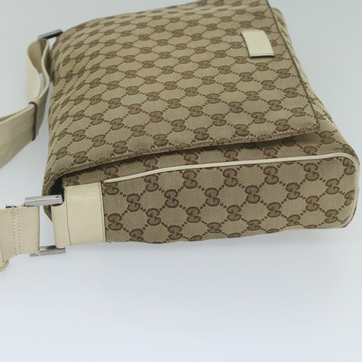 GUCCI GG Canvas Shoulder Bag Beige 146236 Auth 61032