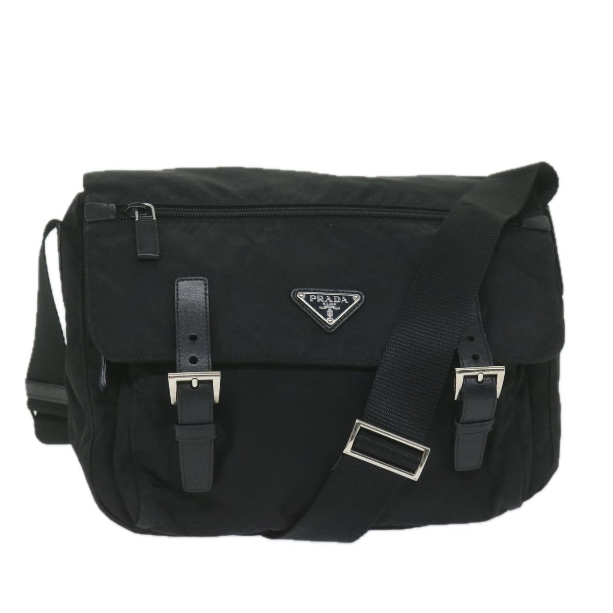 PRADA Shoulder Bag Nylon Black Auth 61040