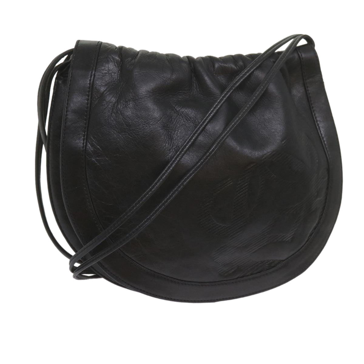 LOEWE Shoulder Bag Leather Black Auth 61043