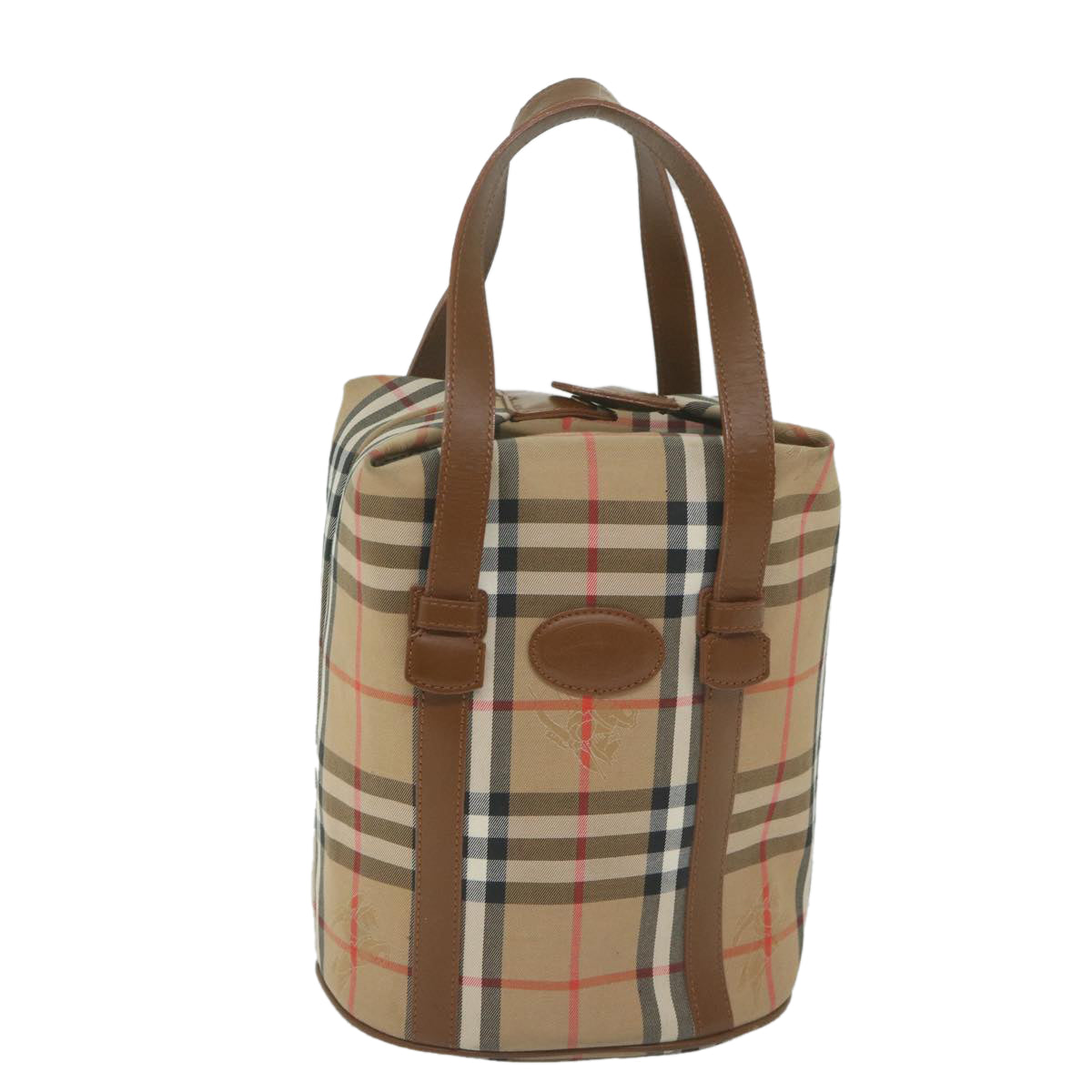 BURBERRY Nova Check Hand Bag Nylon Beige Auth 61050 - 0