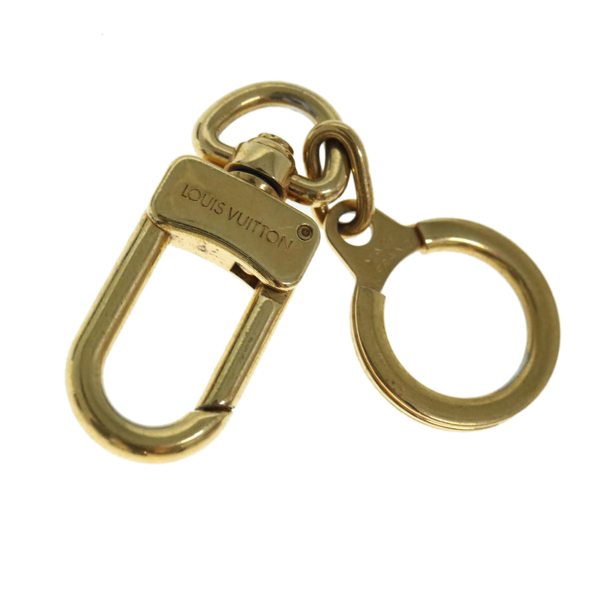 LOUIS VUITTON Anneau Cles Key Holder Metal Gold Tone LV Auth 61060