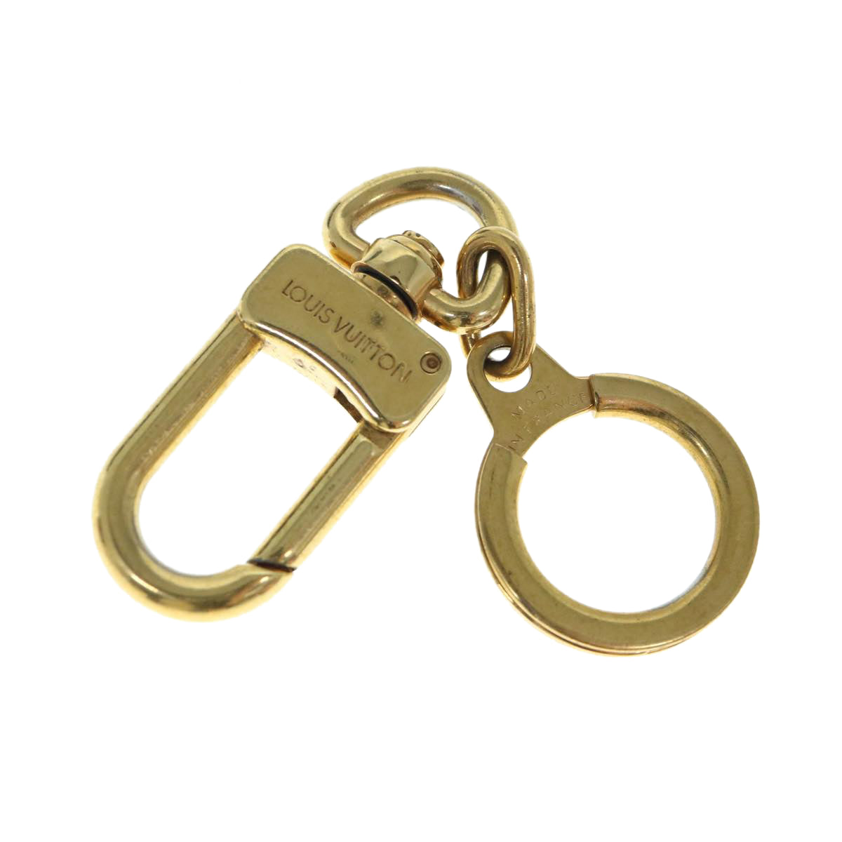 LOUIS VUITTON Anneau Cles Key Holder Metal Gold Tone LV Auth 61060 - 0