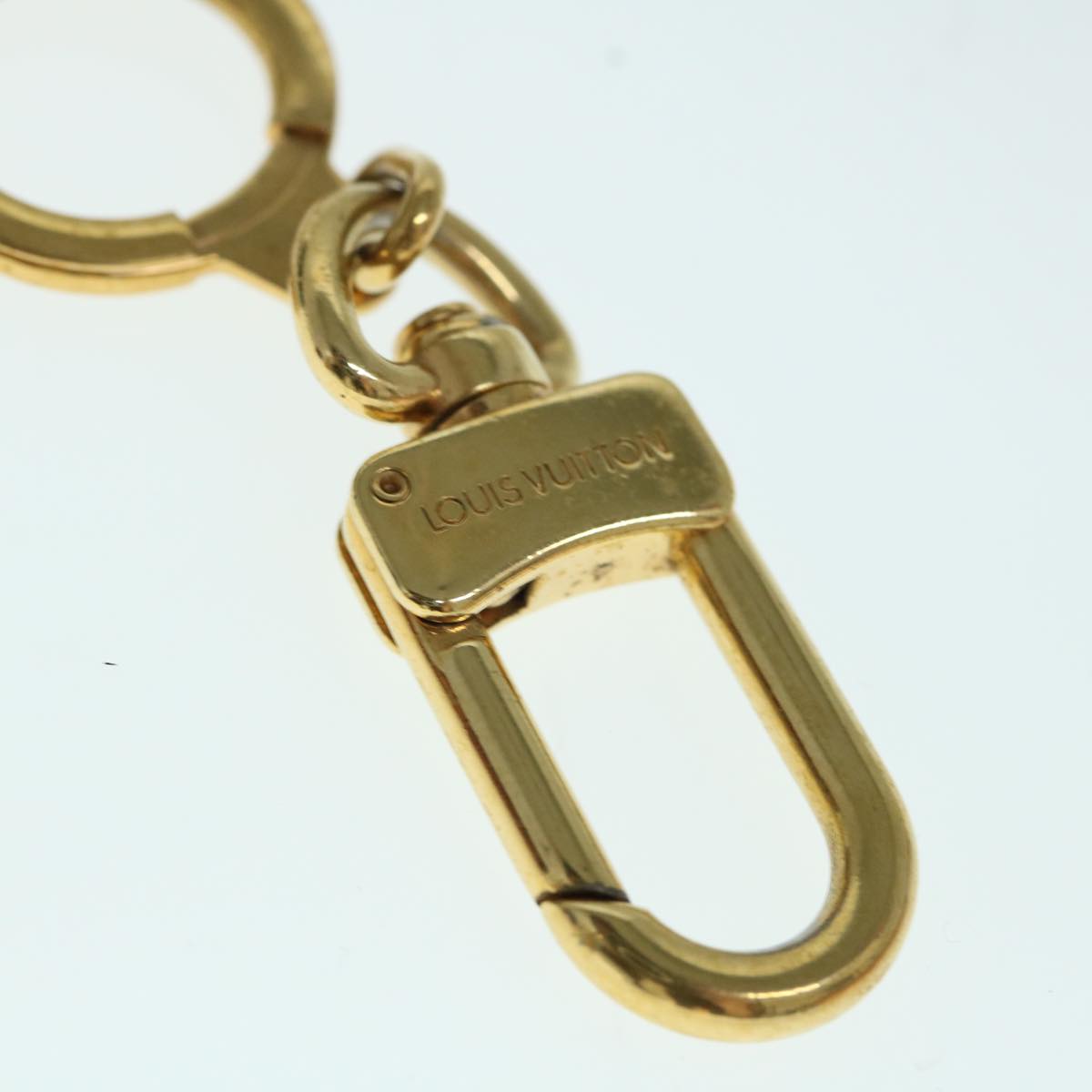 LOUIS VUITTON Anneau Cles Key Holder Metal Gold Tone LV Auth 61060