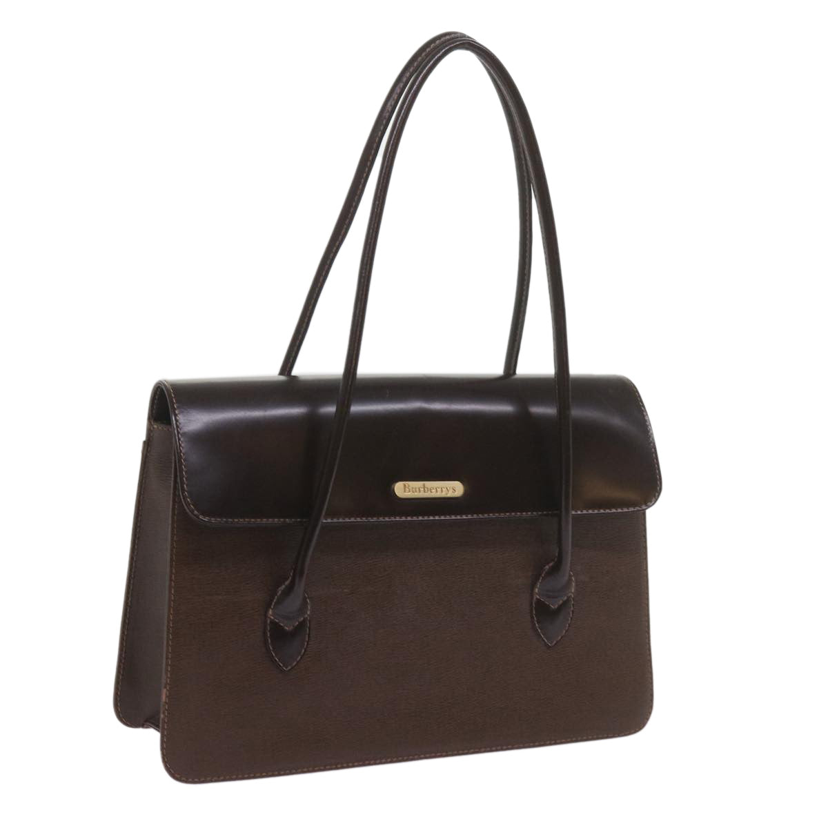 Burberrys Shoulder Bag Leather Brown Auth 61084