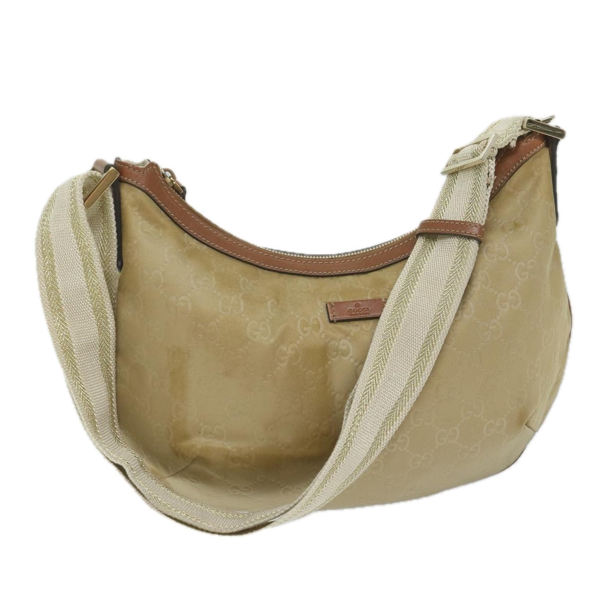 GUCCI GG Canvas Shoulder Bag Beige 181092 Auth 61091