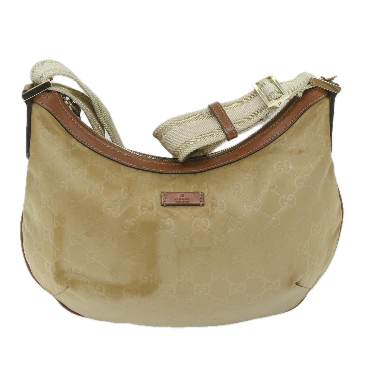 GUCCI GG Canvas Shoulder Bag Beige 181092 Auth 61091