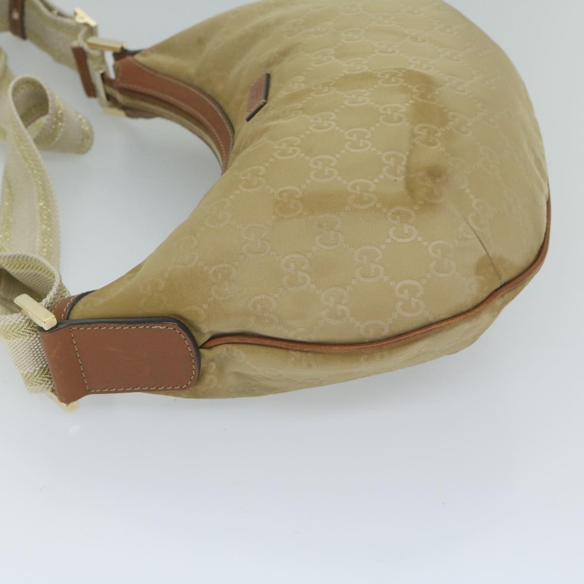 GUCCI GG Canvas Shoulder Bag Beige 181092 Auth 61091