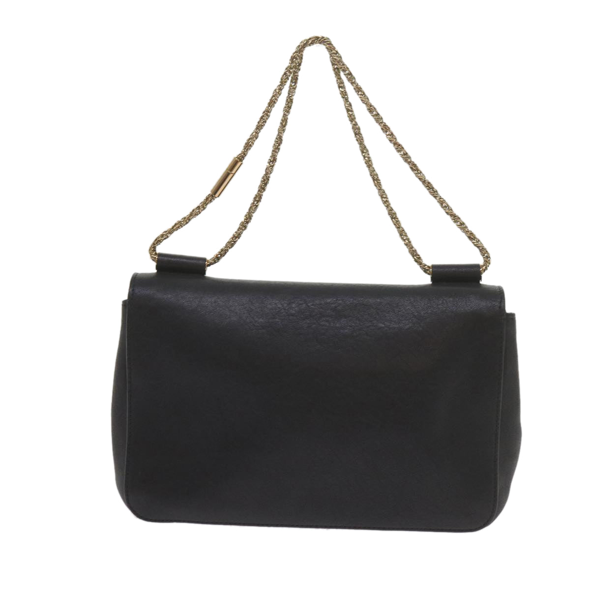 Chloe Chain Elsie Shoulder Bag Leather Black Auth 61128 - 0