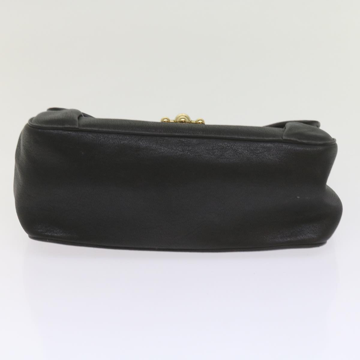 Chloe Chain Elsie Shoulder Bag Leather Black Auth 61128