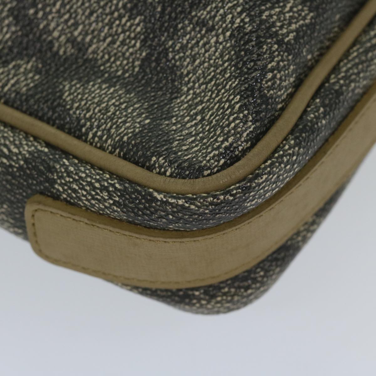 SAINT LAURENT Clutch Bag PVC Leather Brown Auth 61130