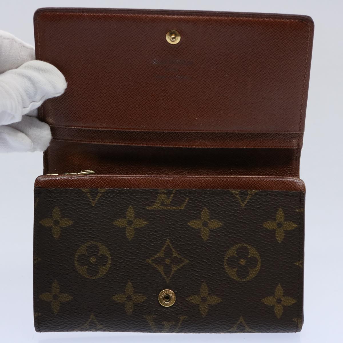 LOUIS VUITTON Monogram Porte Monnaie Billets Tresor Wallet M61730 LV Auth 61137