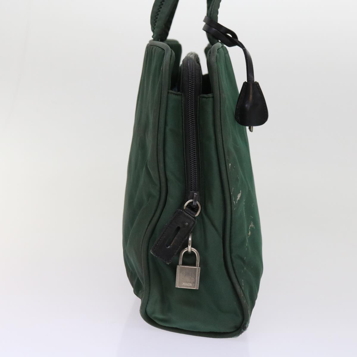 PRADA Pouch Shoulder Bag Nylon 3Set Green Black Auth 61143