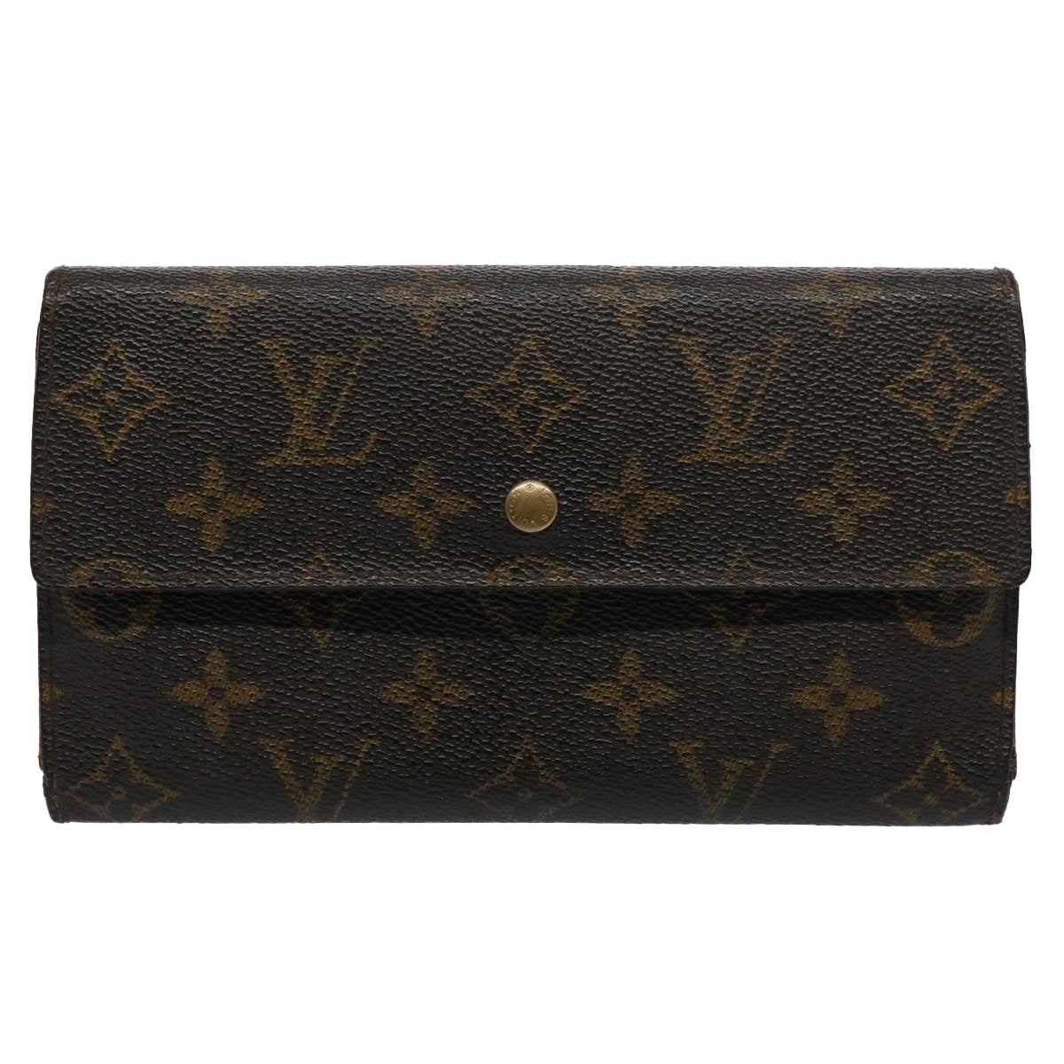 LOUIS VUITTON Monogram Portefeuille International Long Wallet M61217 Auth 61189