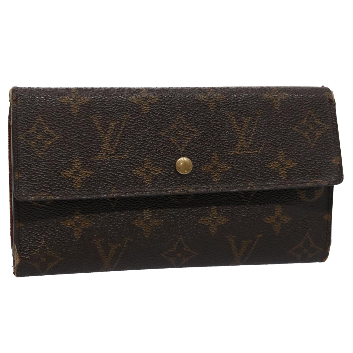 LOUIS VUITTON Monogram Portefeuille International Long Wallet M61217 Auth 61190