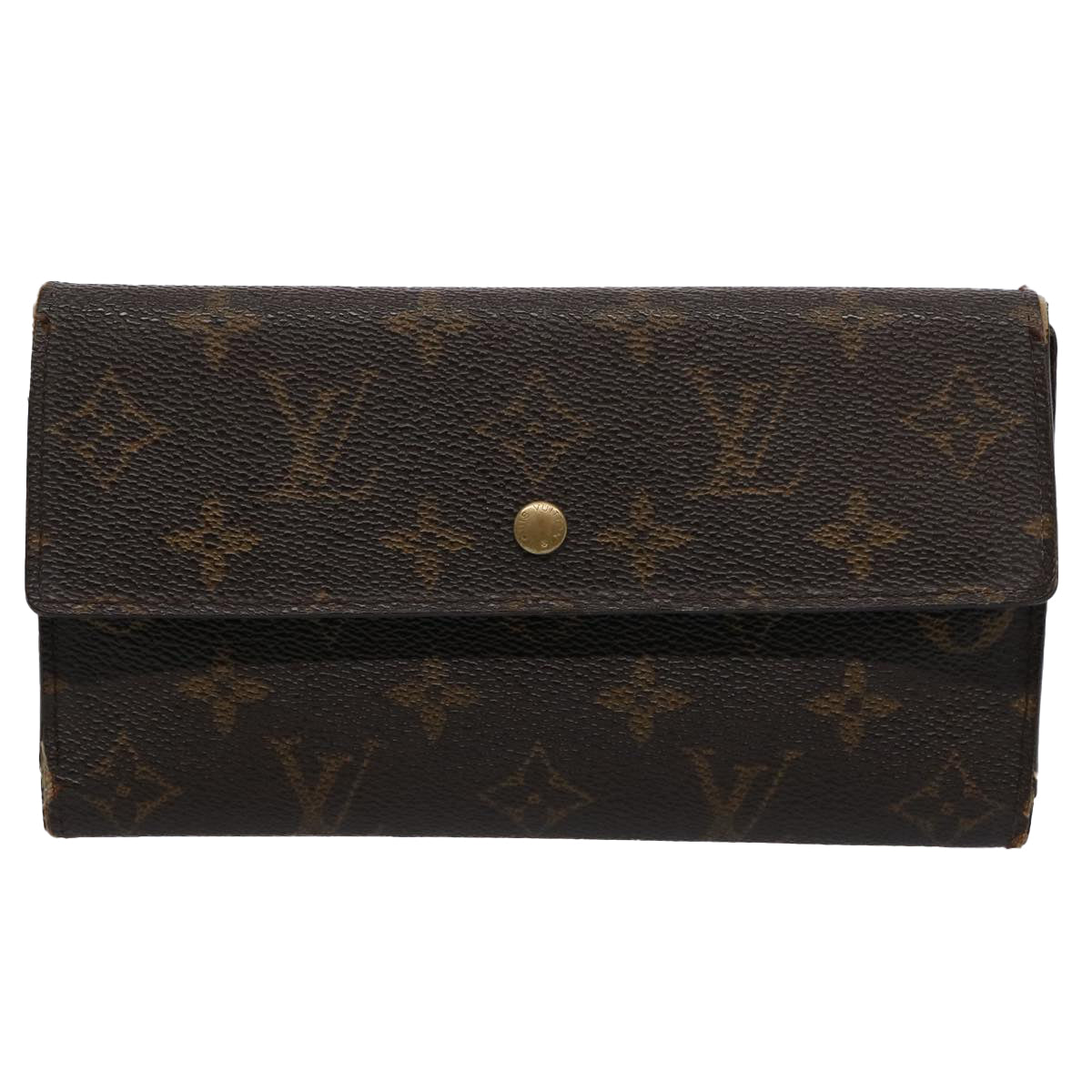 LOUIS VUITTON Monogram Portefeuille International Long Wallet M61217 Auth 61190