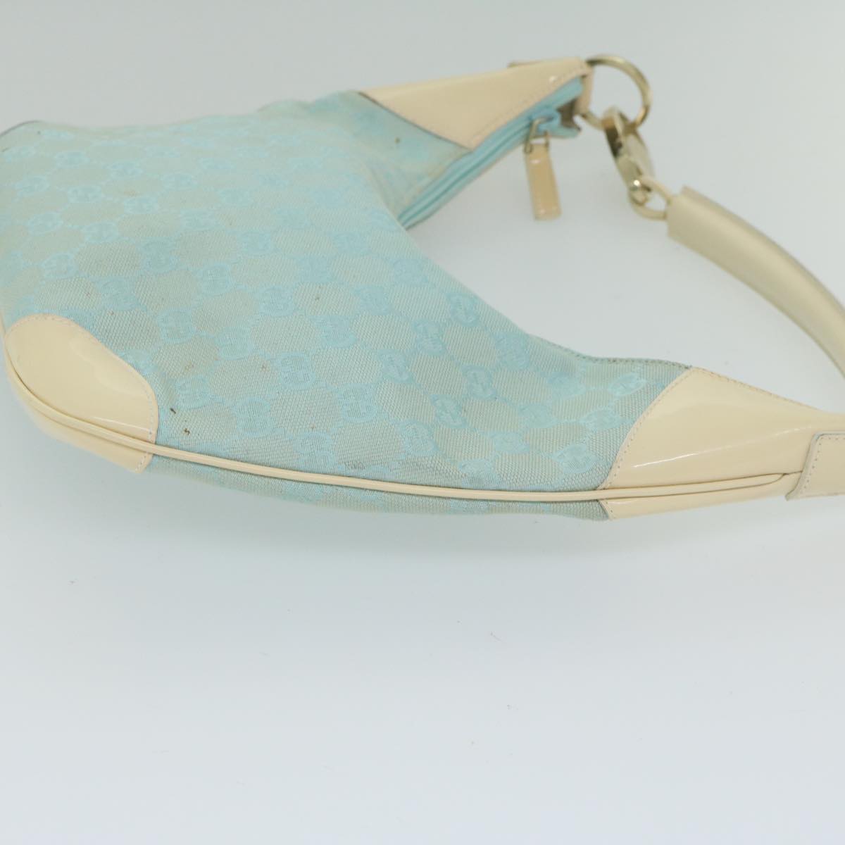 GUCCI GG Canvas Shoulder Bag Turquoise Blue 001 4158 3754 Auth 61197