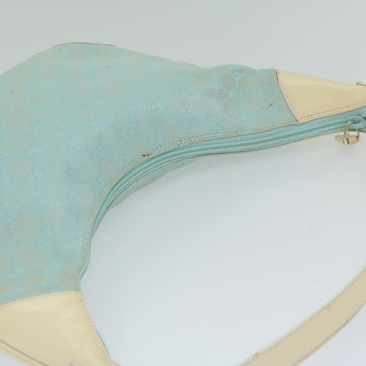 GUCCI GG Canvas Shoulder Bag Turquoise Blue 001 4158 3754 Auth 61197