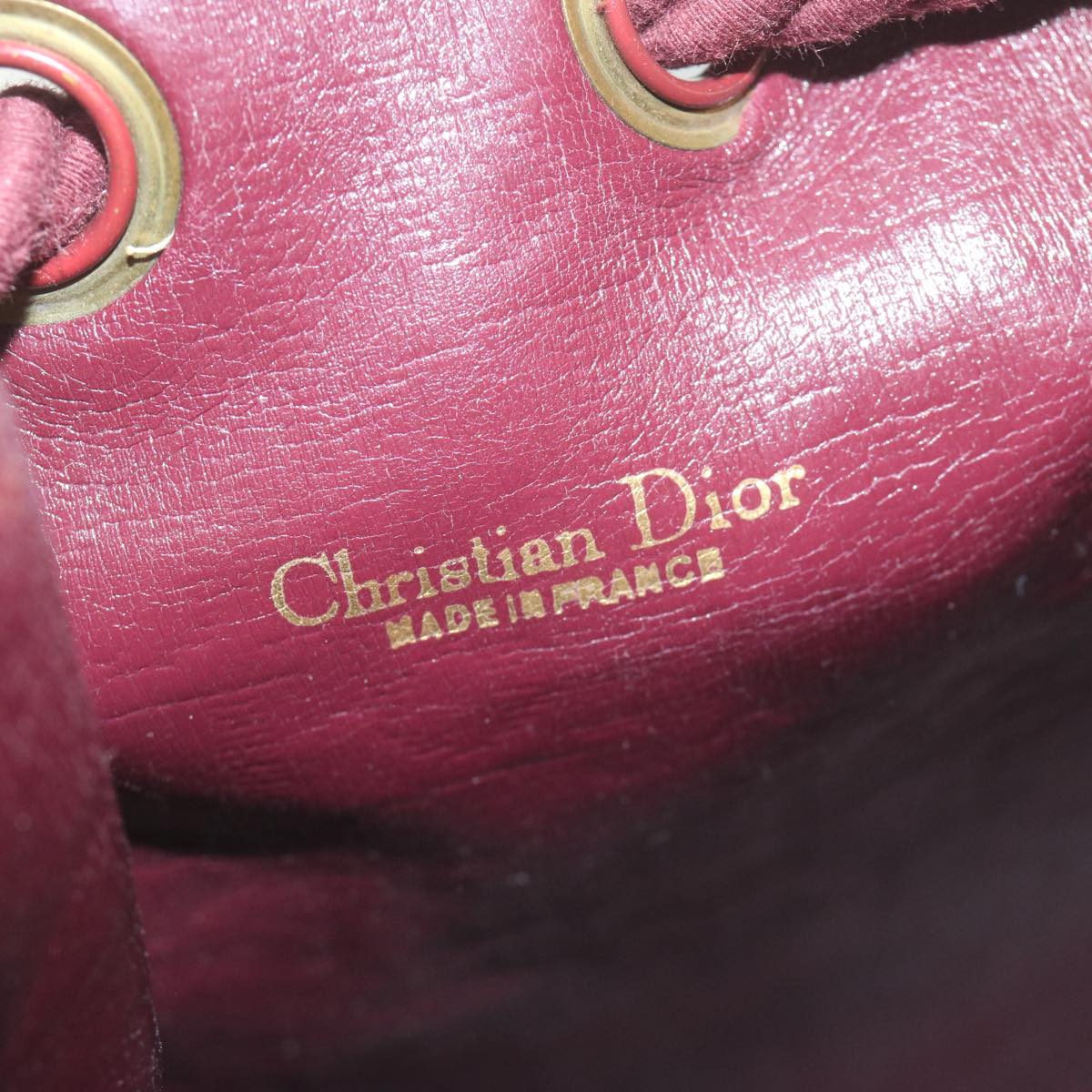 Christian Dior Trotter Canvas Purse Shoulder Bag Red Auth 61223