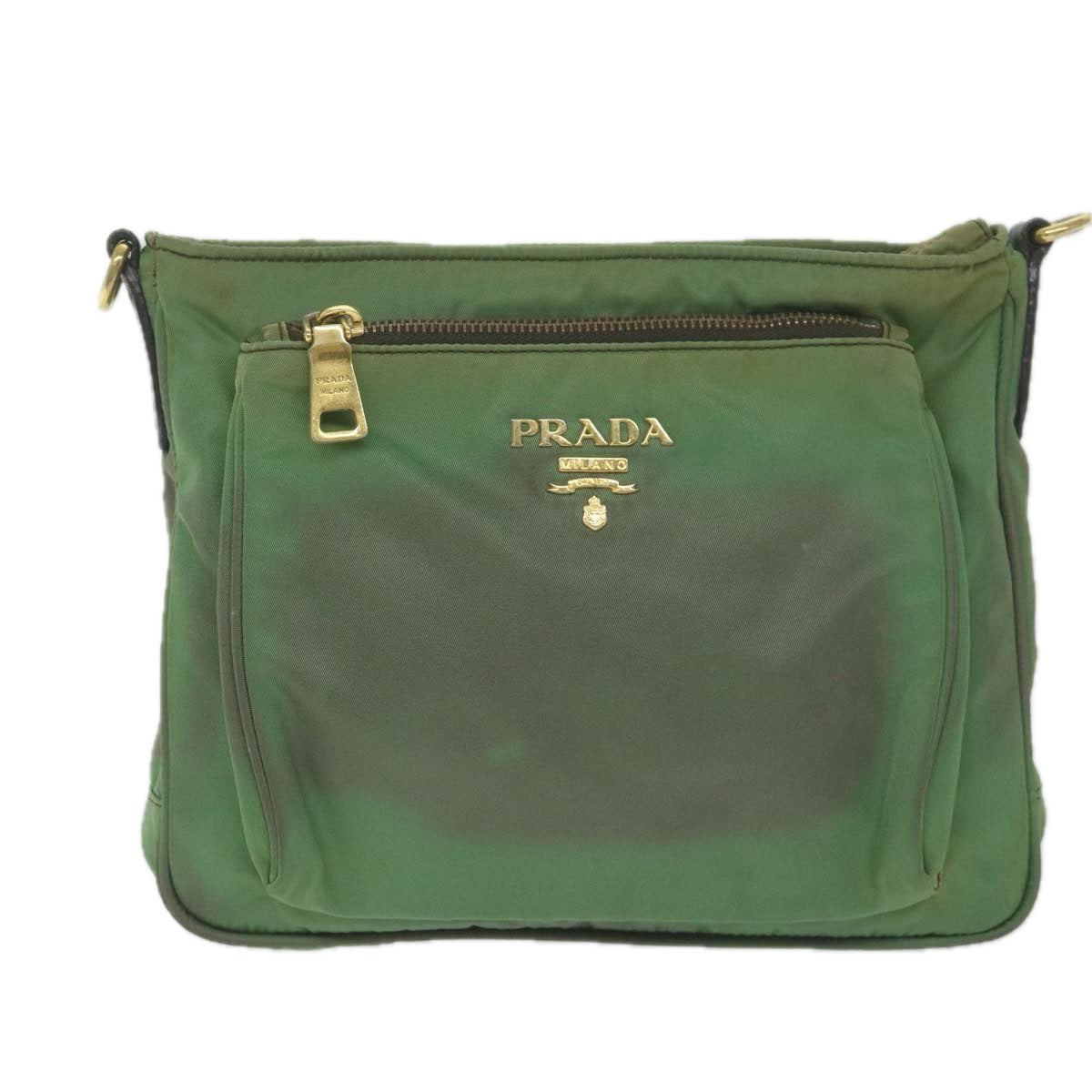 PRADA Shoulder Bag Nylon Green Auth 61234