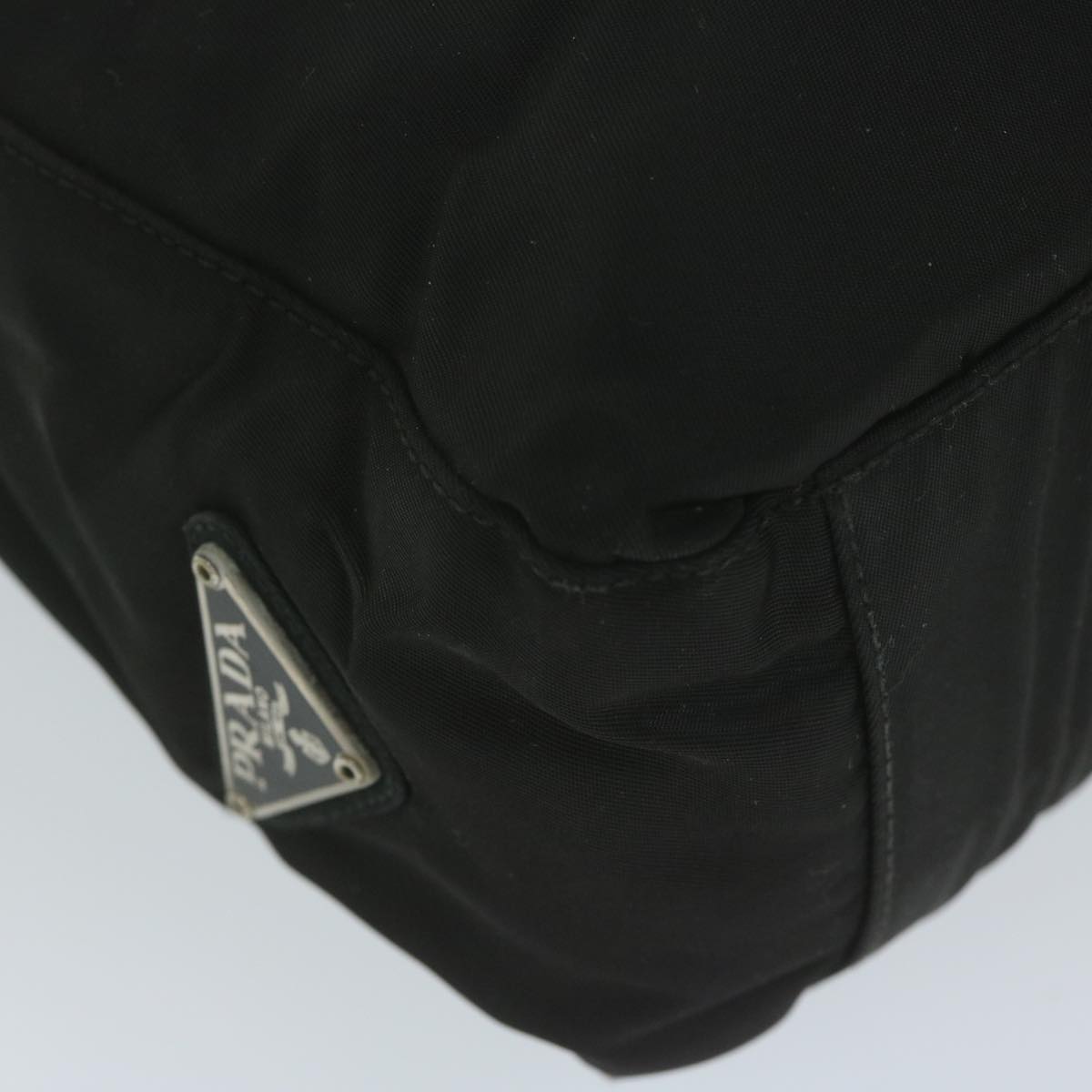 PRADA Tote Bag Nylon Black Auth 61237