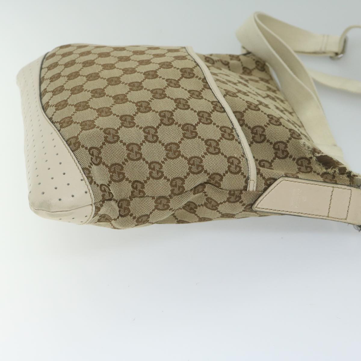 GUCCI GG Canvas Shoulder Bag Beige 145857 Auth 61246