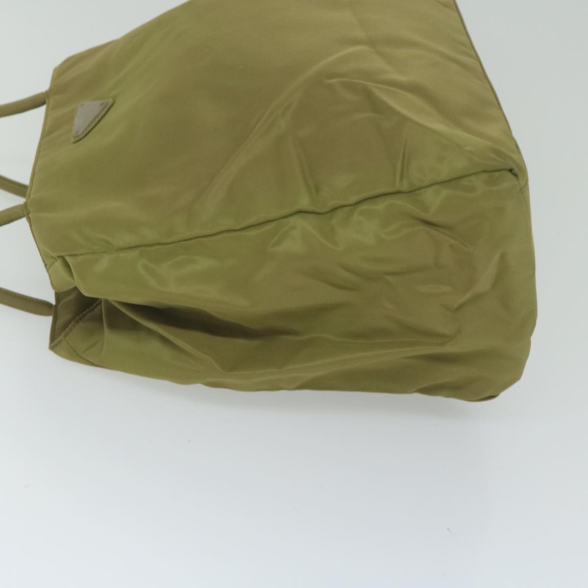 PRADA Tote Bag Nylon Beige Auth 61253