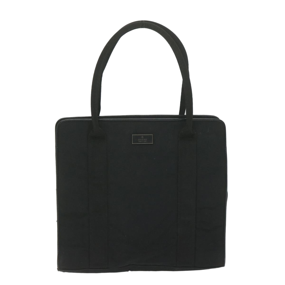 GUCCI Tote Bag Nylon Black Auth 61266