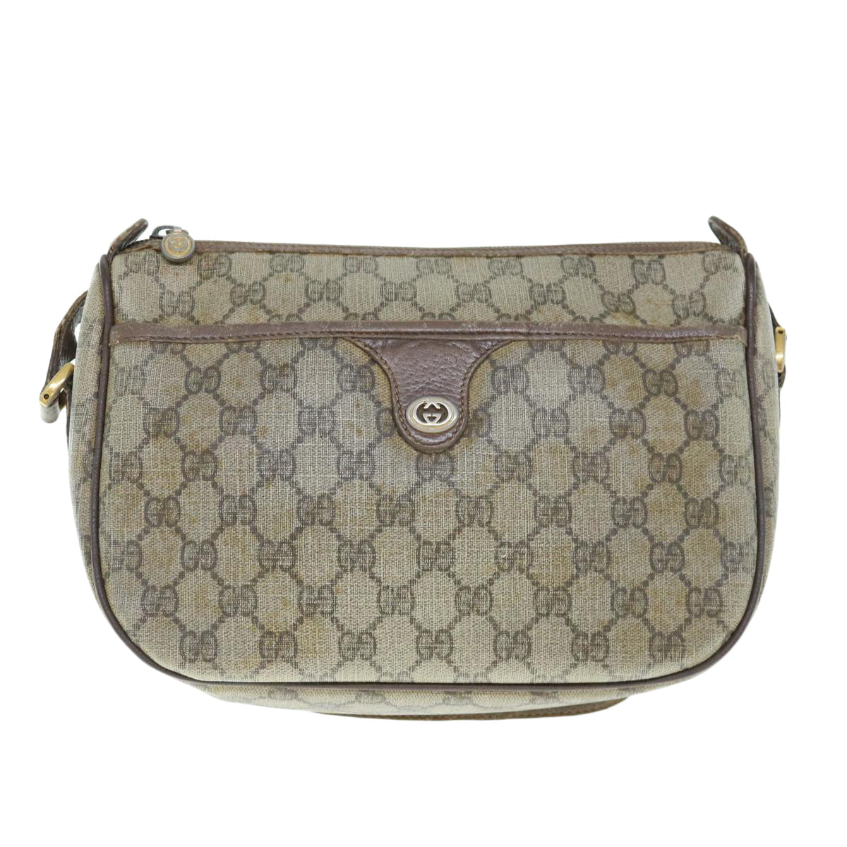 GUCCI GG Supreme Shoulder Bag PVC Leather Beige 001 854 6106 Auth 61277