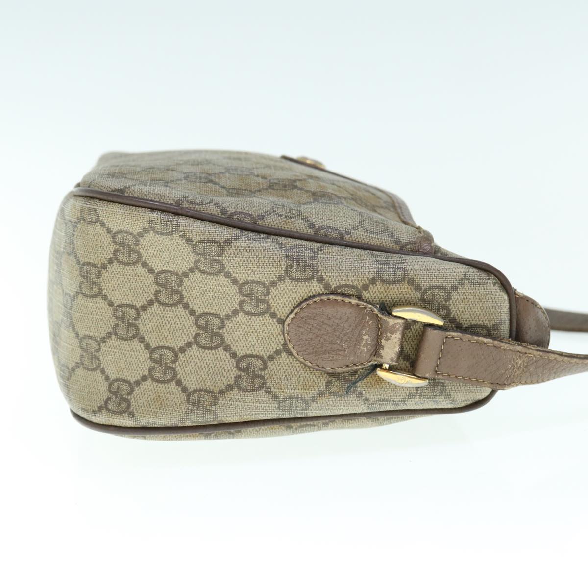 GUCCI GG Supreme Shoulder Bag PVC Leather Beige 001 854 6106 Auth 61277