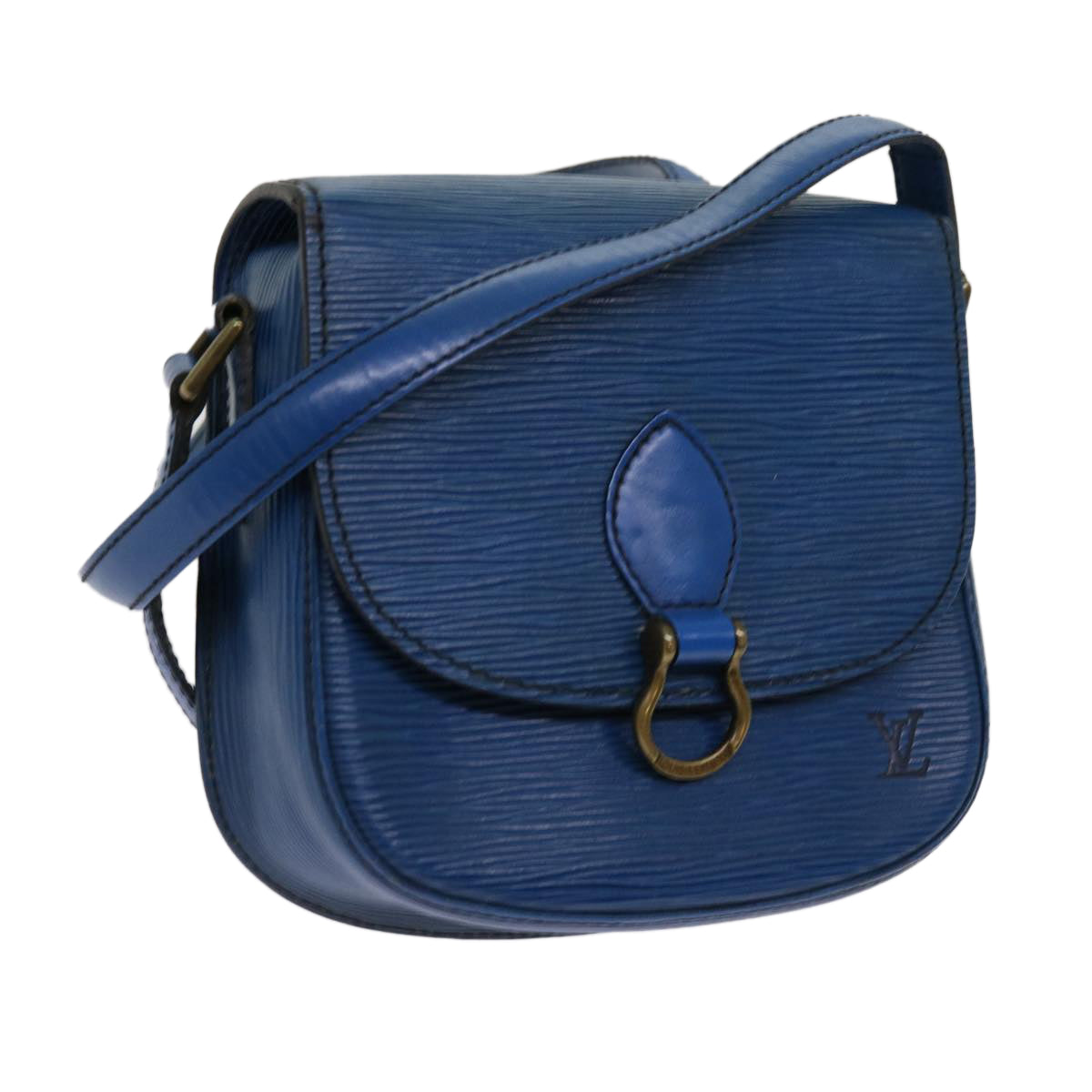 LOUIS VUITTON Epi Saint Cloud PM Shoulder Bag Blue M52195 LV Auth 61278