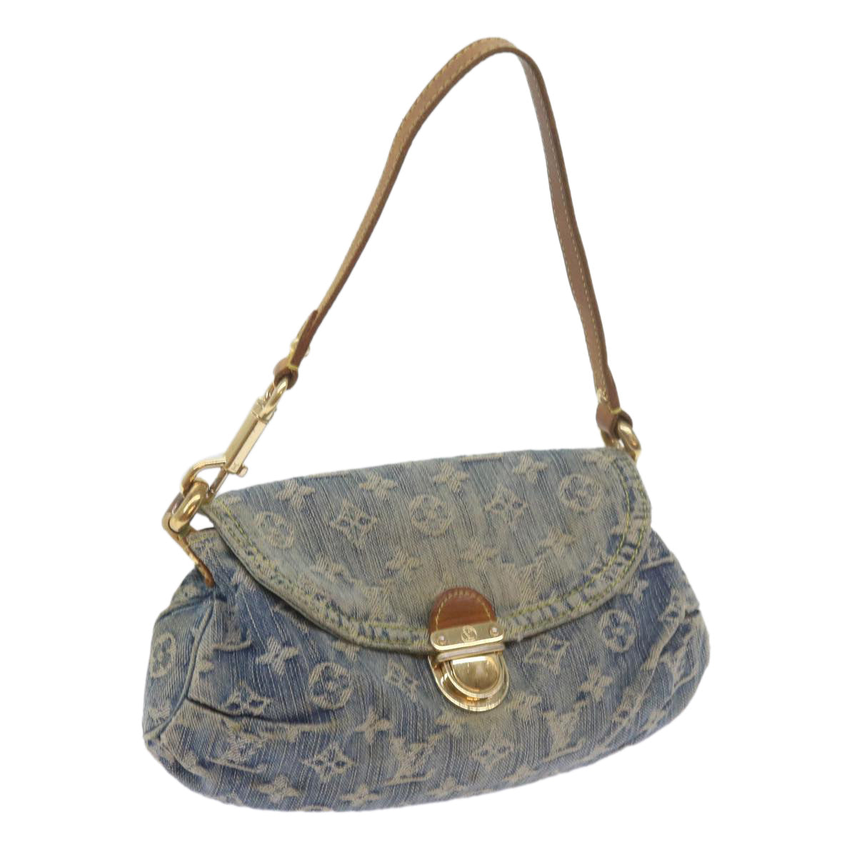 LOUIS VUITTON Monogram Denim Mini Preity Shoulder Bag Blue M95050 Auth 61295