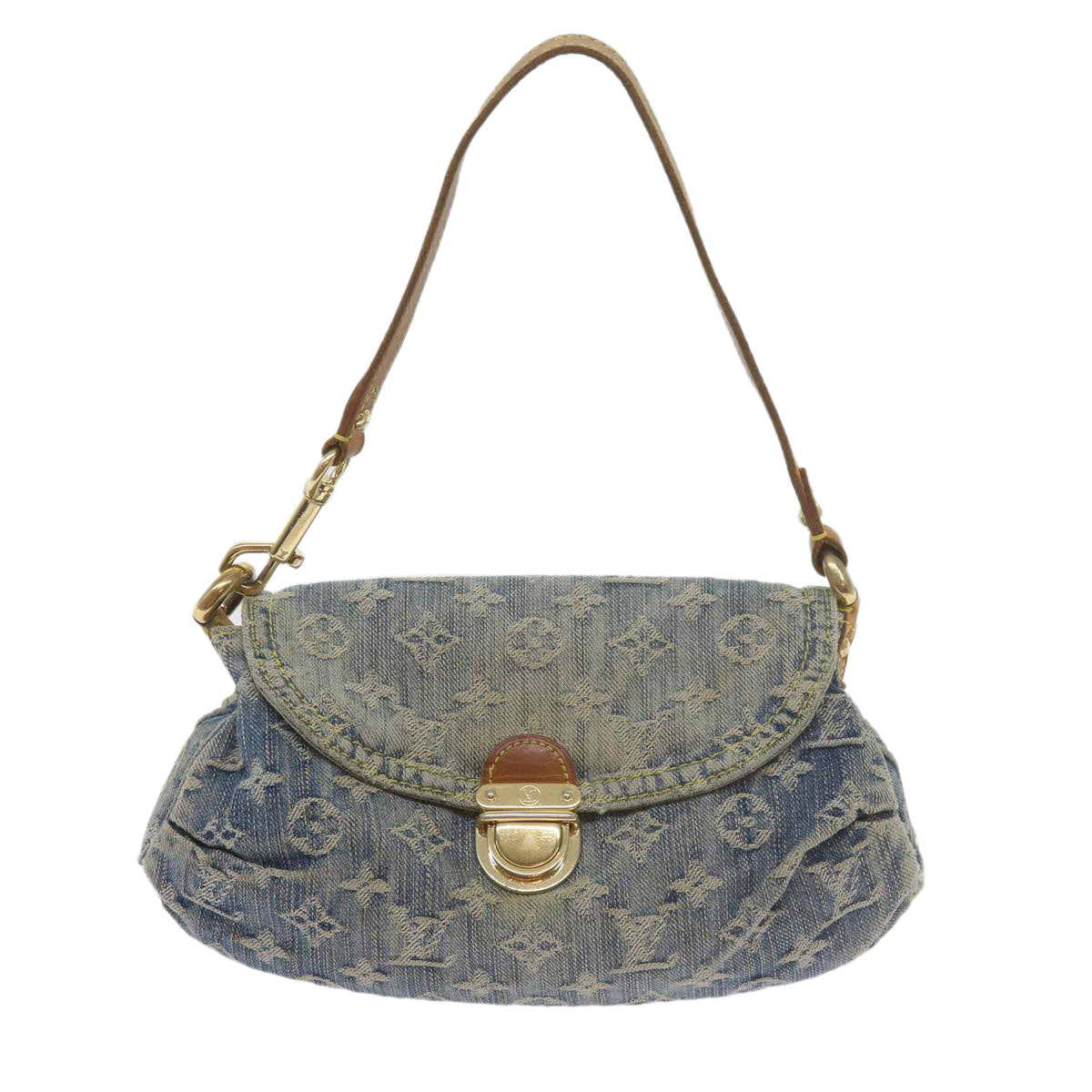 LOUIS VUITTON Monogram Denim Mini Preity Shoulder Bag Blue M95050 Auth 61295