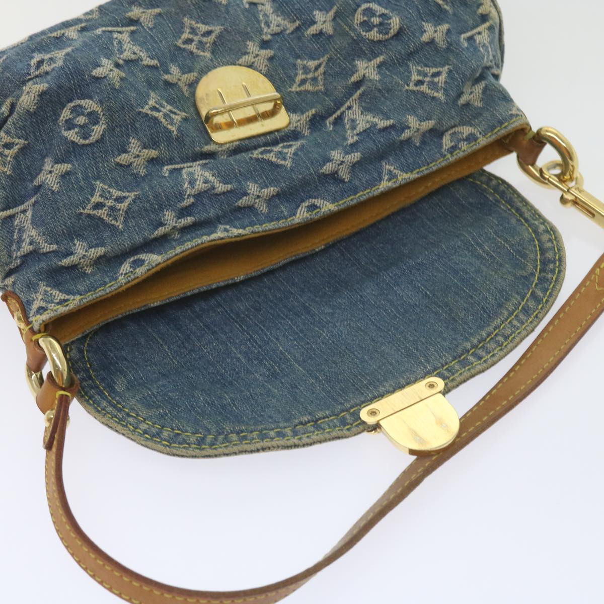 LOUIS VUITTON Monogram Denim Mini Preity Shoulder Bag Blue M95050 Auth 61296