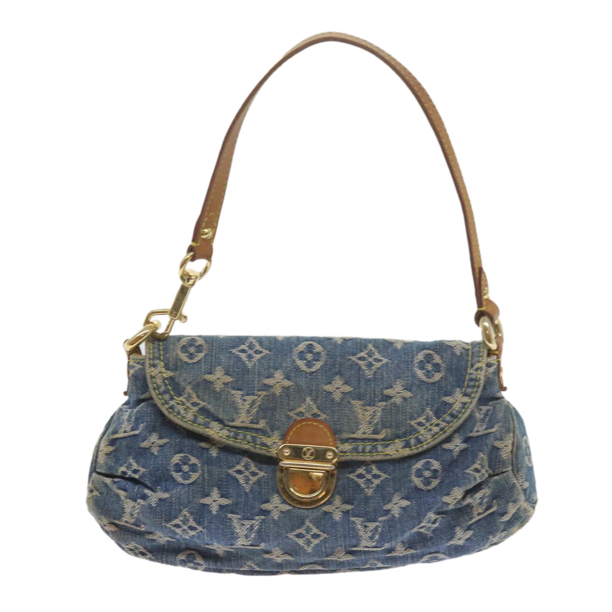 LOUIS VUITTON Monogram Denim Mini Preity Shoulder Bag Blue M95050 Auth 61296