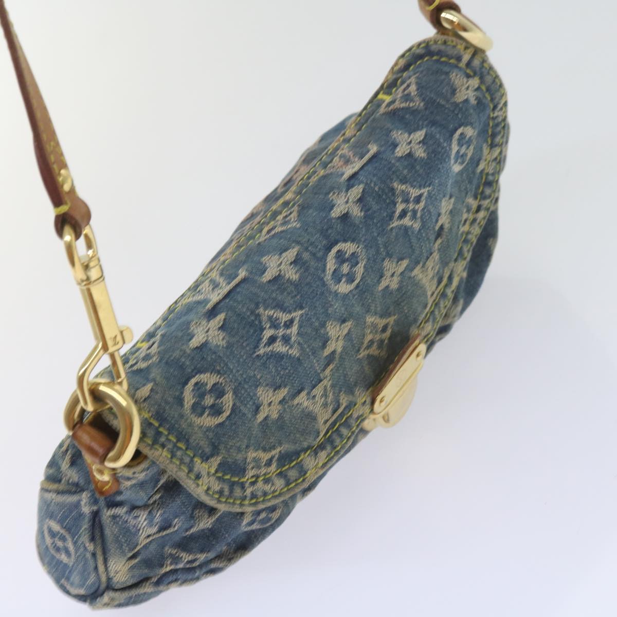 LOUIS VUITTON Monogram Denim Mini Preity Shoulder Bag Blue M95050 Auth 61296