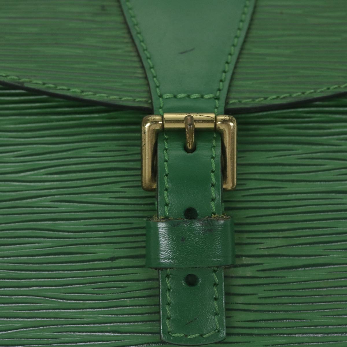 LOUIS VUITTON Epi Jeune Fille MM Shoulder Bag Green M52154 LV Auth 61310