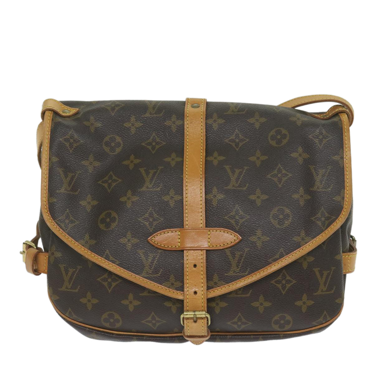 LOUIS VUITTON Monogram Saumur 30 Shoulder Bag M42256 LV Auth 61335