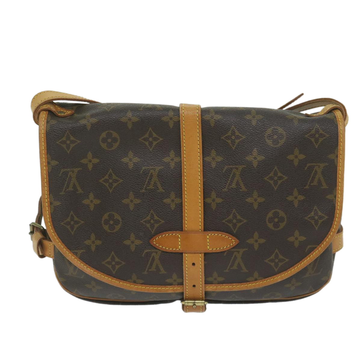 LOUIS VUITTON Monogram Saumur 30 Shoulder Bag M42256 LV Auth 61335