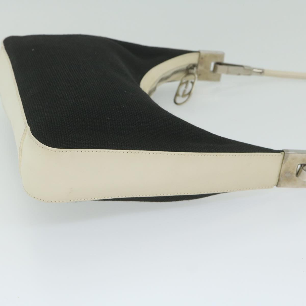 GUCCI Shoulder Bag Canvas White Black 001 3812 Auth 61341