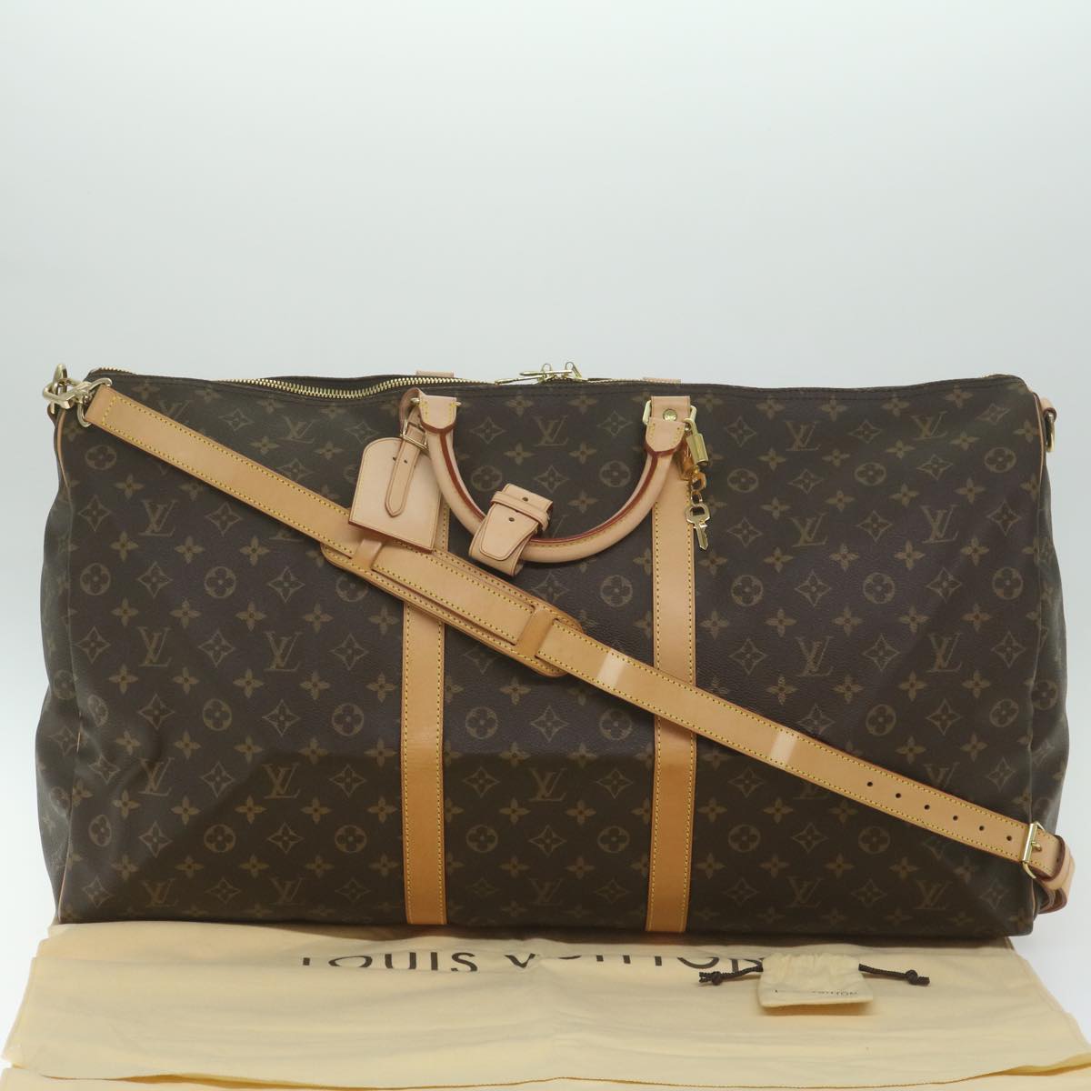 LOUIS VUITTON Monogram Keepall Bandouliere 60 Boston Bag M41412 LV Auth 61371S